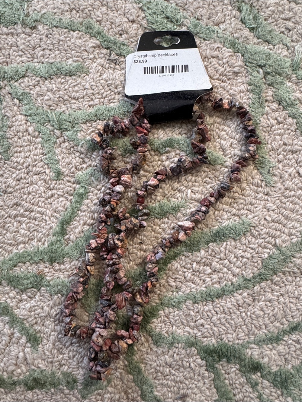 Jasper Crystal Chip Necklace in Mixed Brown and Pink Tones B